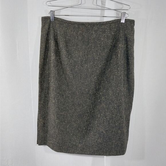 DRESSBARN WOMAN! BLACK & CREAM MARLED WEAVE 2 PC JACKET & SKIRT SUIT SET! SZ 18W - Picture 6 of 14